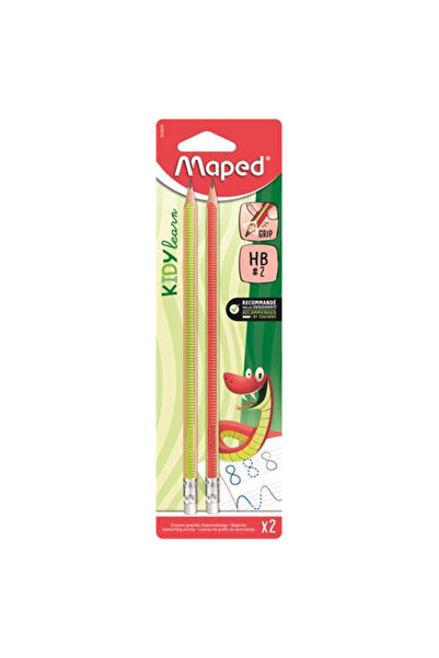 Maped Set 2 creioane Kidy Learn grafit cu radiera, HB, triunghiular