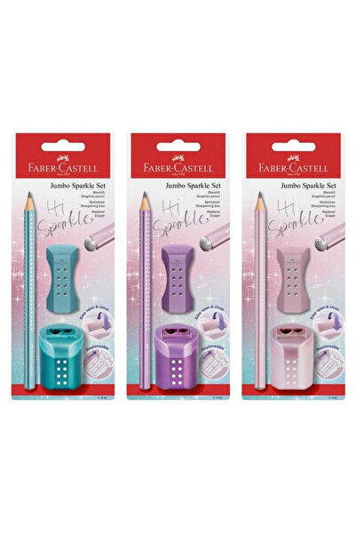 Faber Castell Set creion si accesorii Jumbo Sparkle, creion HB jumbo, ascutit...