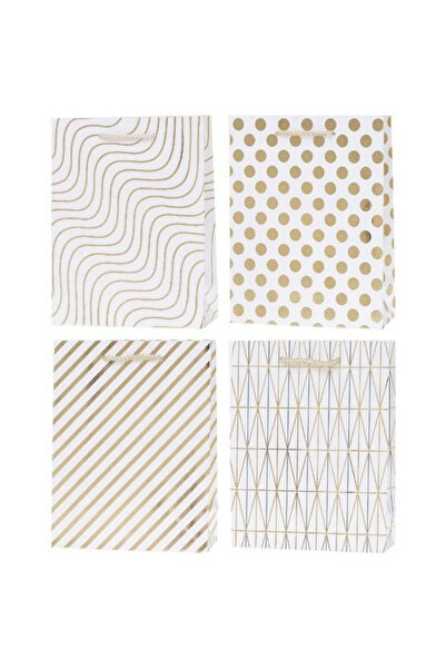 OEM Rozetă punga cadou Lux 26x32x10 cm ștanțare la cald mix modele