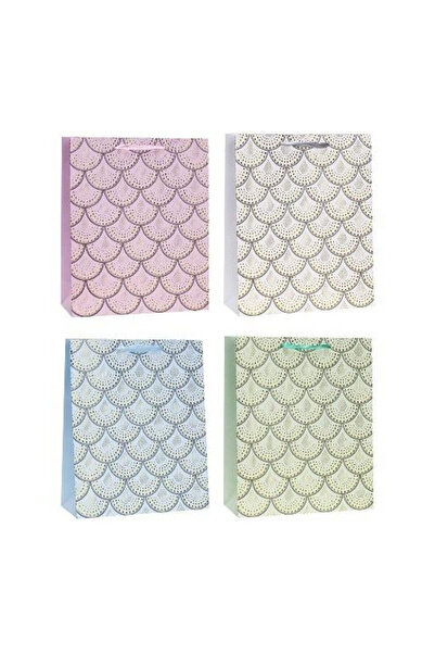 OEM Rozette, Punga cadou din hartie cu hot stamp, mix de modele, Multicolor, ...