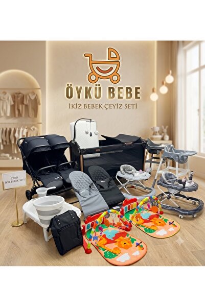 ÖYKÜ BEBEK DUNYASI Yeni Doğan İkiz Bebekler İçin Full Set İkiz Bebek Çeyiz Seti