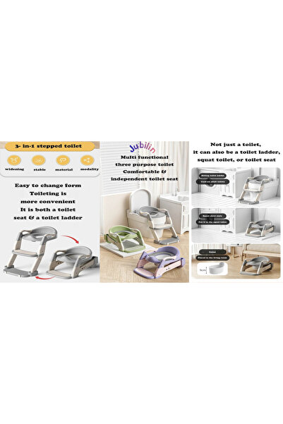Jubilin Toddler Potty Training Seat with Steps, 3 in 1 Toddler Toilet Ladder ...