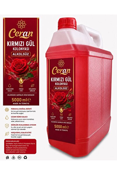 CERAN KOLONYA GÜLSUYU kırmız gül 5 litre