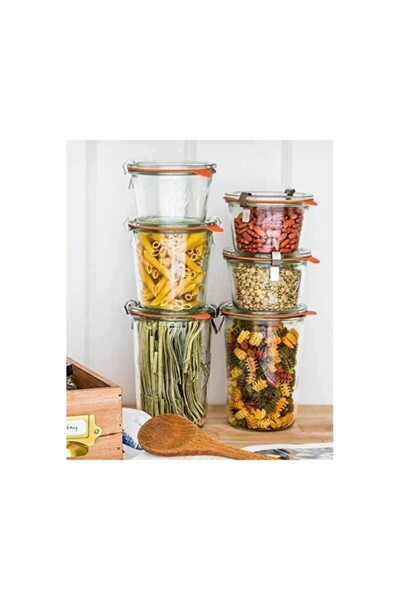 Empressco Stylish Glass Jar Set of 3, Various Sizes, Ideal for Storage and Pr...