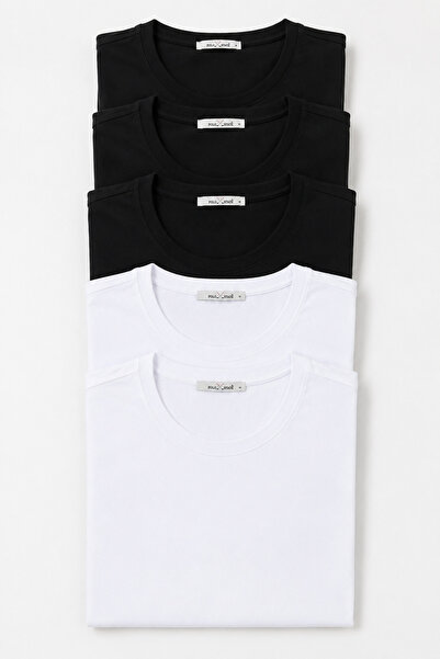 Polo State Pachet de 5 tricouri pentru bărbați, cu gât crew, model Basic – 3 ...