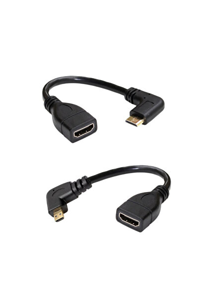 KEEPRO 90 Degree L-Type Micro - Mini HDMI 2-Piece Set Micro HDMI Mini HDMI Co...
