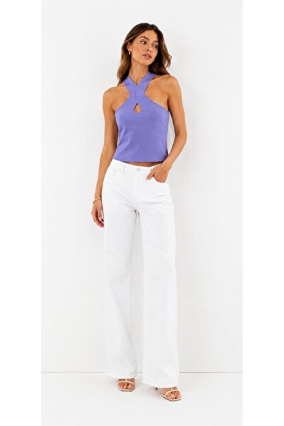 onno style women Sleeveless Strappy Cross-Neck Tricot Women's Bluz