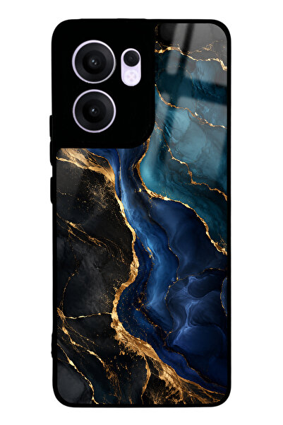 Spoyi Oppo Reno 13F Midnight Sapphire Marble Tasarımlı Glossy Telefon Kılıfı