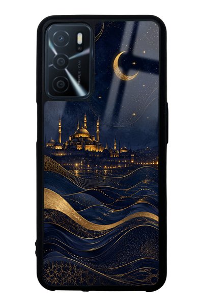 Spoyi Oppo A16 Golden Crescent Bosphorus Design Glossy Phone Case