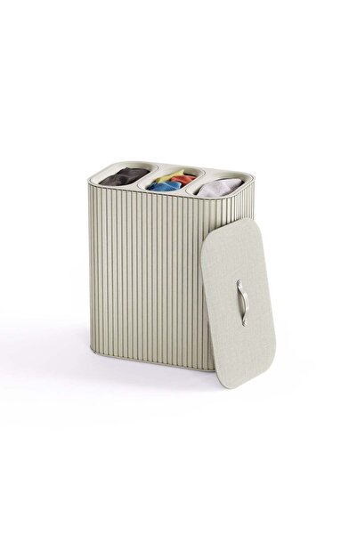 Joseph Joseph Tota 90 L Trio Luxe 3 Bölmeli Çamaşır Ayırma Sepeti - Ekru