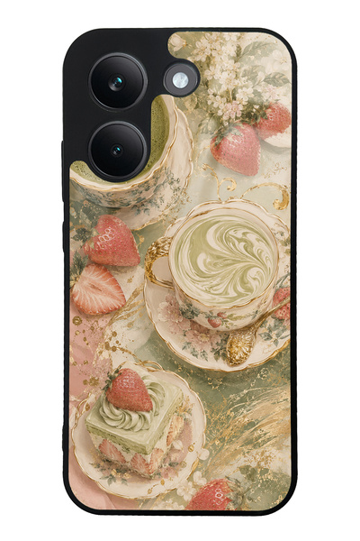 Spoyi Xiaomi Poco X8 Pro Glossy Phone Case with Sage Strawberry Matcha Design