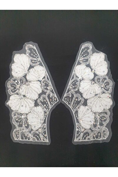 ESRA ŞELEM White Color Collar Sleeve Embroidery Applique Guipure Decorative Ribbon