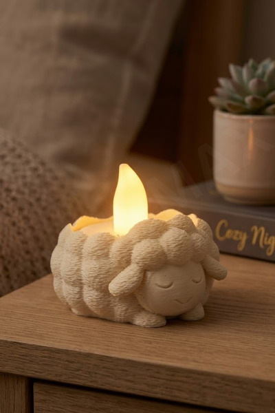 OVERMAX Kuzu Figürlü Led Tealight Mumluk – Dekoratif LED Mumluk, Mini Abajur ...