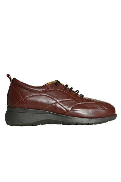 Platin Burgundy Leather Women's Comfort Casual Shoes