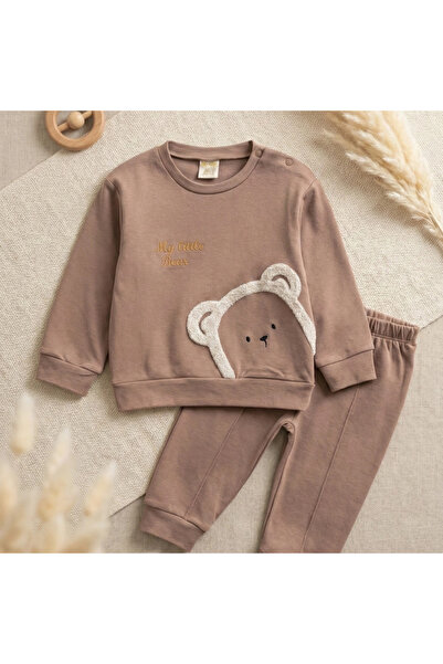 air baby Teddy Bear Embroidered 100% Cotton 2-Piece Baby Boy Set