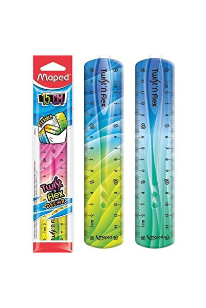 Maped Rigla Twist'n Flex, flexibila, rezistenta la rupere, Multicolor, 15 cm