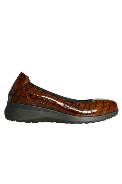 Platin Taba Patent Leather Print Women's Comfort Casual Shoes