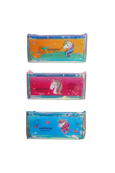 Swede , Penar din PVC holografic cu LED, cu un singur compartiment, Unicorn, ...