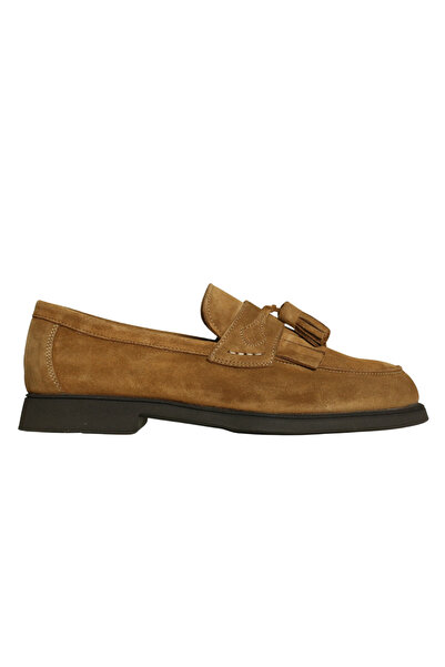 Platin Tan Suede Men's Tasseled Loafer