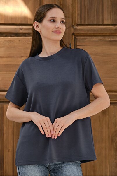 Shooter Sportswear Γυναικείο μπλουζάκι από ύφασμα Modal Basic Oversize με λαι...
