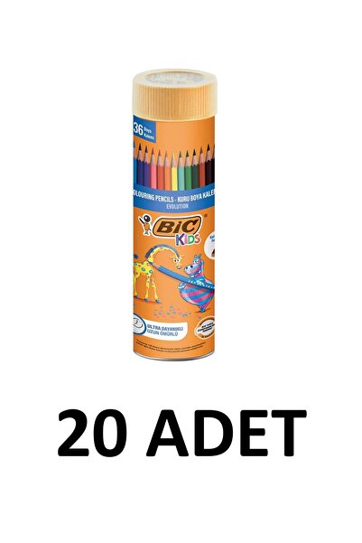 Bic 20 Pieces Kids Evolution Dry Crayons 36 Pieces Metal Tube
