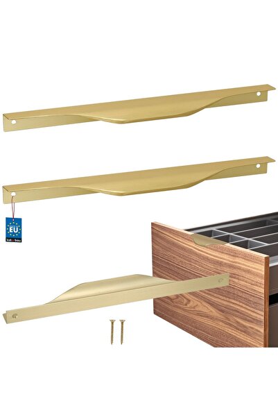 KOTARBAU Mâner de mobilier modern, tip Edge, din aluminiu, auriu mat, 256 / 2...