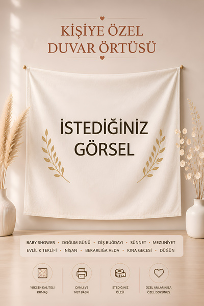 Homamia Kişiye Özel Duvar Örtüsü Duvar Halısı Sizin Tasarımınız