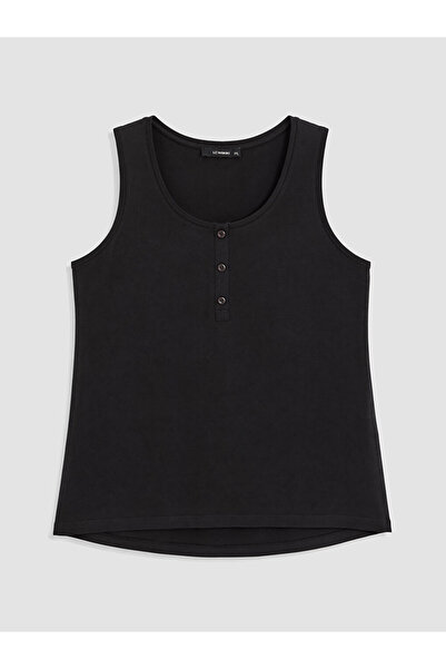 LC Waikiki Lcwaikiki Curve Black Large Size 100% Cotton Women's Undershirt