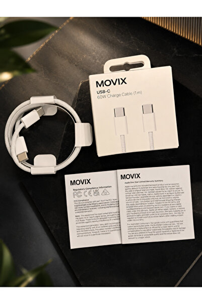 MOVIX USB-C USB-C 60W Hızlı Şarj Kablosu 1 Metre PD Destekli Örgülü Type-C Şarj ve Veri Kablosu