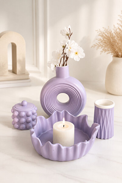 Natura Home Decor طقم مزهرية ووعاء على الطراز الاسكندنافي مكون من 4 قطع - أرج...