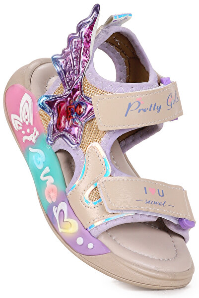 Kiko Kids Lug Cırtlı Işıklı Kız Çocuk Sandalet