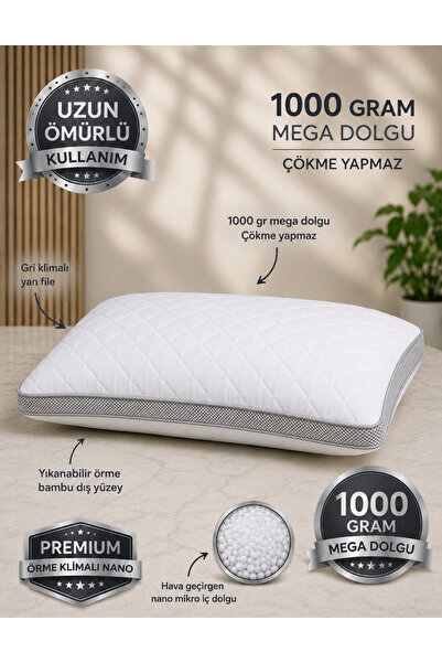 Empressco Yıkanabilir Ultra Comfort Klima Yastık, 1 adet, Terletmez ve Koku Y...