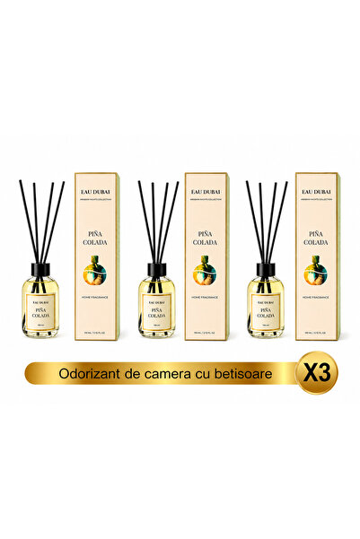Eau Dubai Set 3x Difuzoare cu Parfum Aromatic pentru Camera, EAU DUBAI, Pina ...