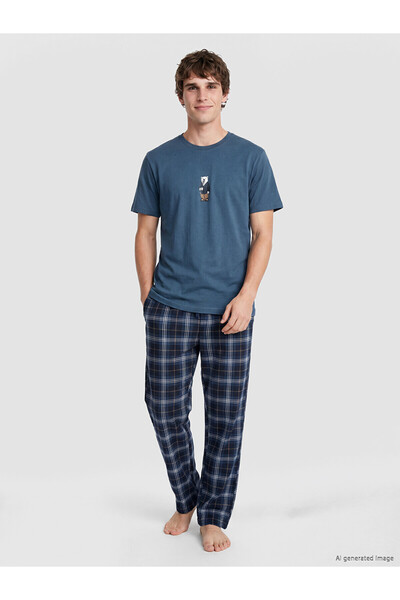 LC Waikiki Peak New Season Regular Fit Plaid Patterned Men's Pajama Set