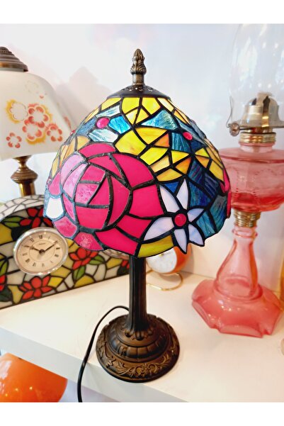 SUPERSTOK Vitray Abajur Masa Lambası Gece Lambası Dekoratif Aydınlatma