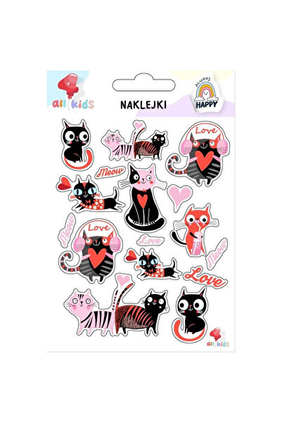 All4Kids Set stickere copii multicolor 10x15cm Valentine's 3 pisici