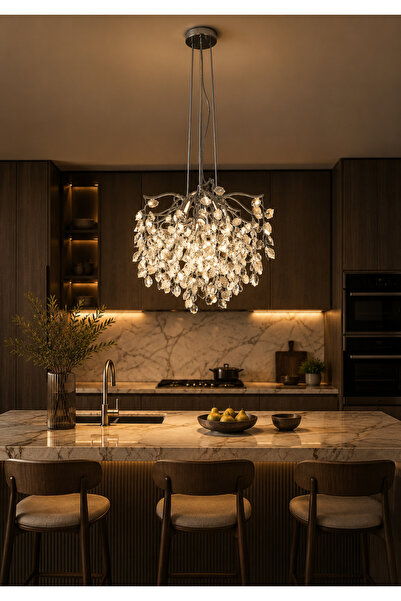 Grecia Luxurious Pure Silver Crystals Chandelier Lighting with the Ability to...
