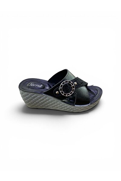 Serra Women's Wedge Heeled Buckle Slippers