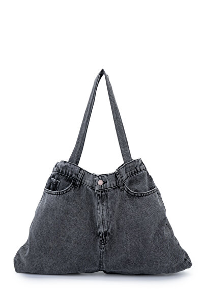 minebag Denim Women's Shoulder Bag with Zipper and Button Detail Harmony Anth...