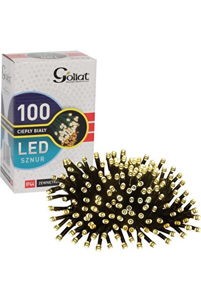 Goliat Lumini LED de exterior pentru brad, 100 bucăți - Alb Cald, IP44, Lungi...