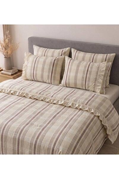NATURAL LİFE CONCEPT Breathable, Luxurious, Iron-Free, 100% Cotton Linen Duve...