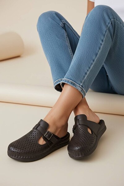 SHOUGO Orthopedic Genuine Leather Mother Slippers Suitable for Heel Spurs and...