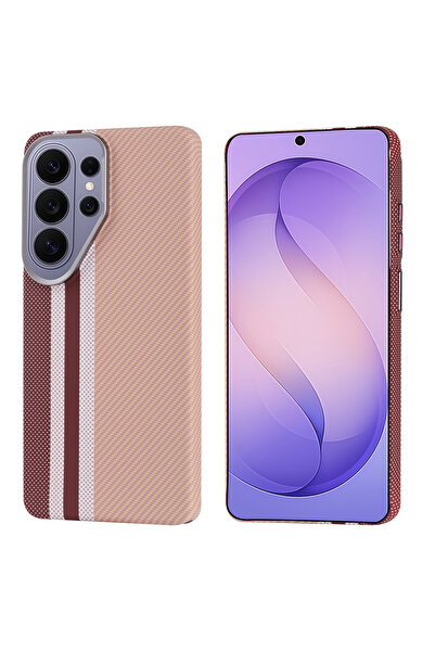 zore Galaxy S26 Ultra Kılıf Ultra İnce Magsafe Karbon Fiber Görünümlü İnce Ha...