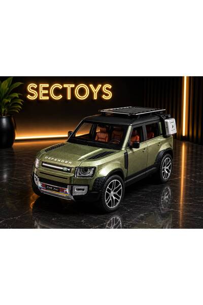 scntoys Land Rover Defender Model Diecast Araba 1:24 Ölçek Açılan Kapılar Ses...