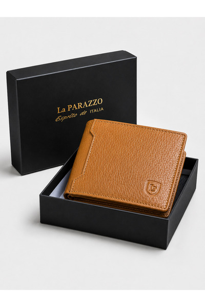 La Parazzo 100% Genuine Leather Men’s Wallet – Premium Bifold with ID Window
