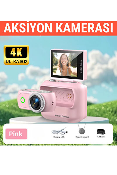 RAYLAX Aksiyon Kamerası 4K Mini 360° Ayrılabilir Kamera Tak Çıkar 180° Döner ...