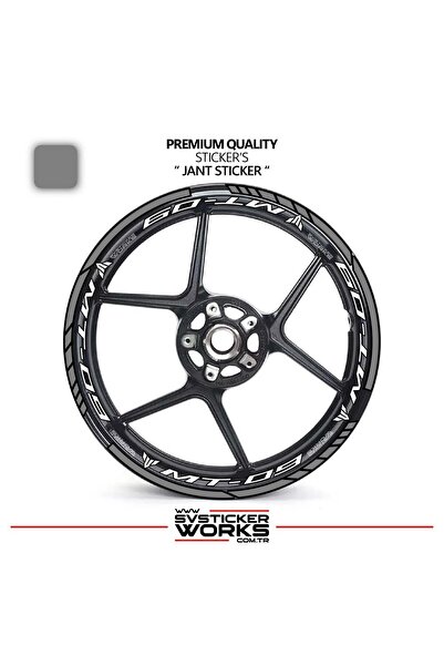 ARONA Yamaha Mt09 Wheel Sticker and Inner Text Printed Label Sticker Model Pr...