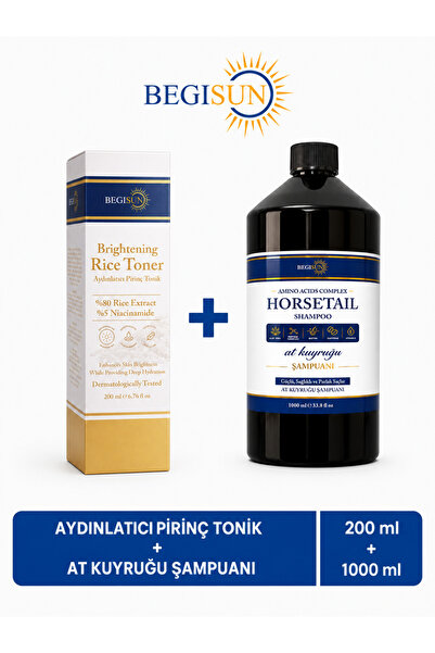 BEGISUN Aydınlatıcı Pirinç Tonik %80 Pirinç Özlü ve %5 Niacinamide 200 ml + A...