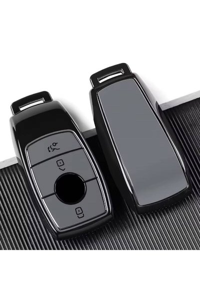 keymatik Mercedes Benz 2017-2020 Fbs4 Type White/Grey Tpu Luxury Key Control Case Cover