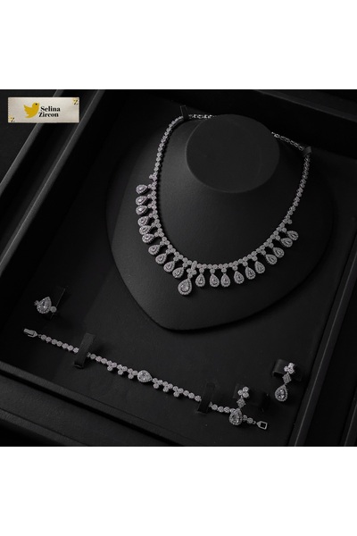 jewelrystore طقم اكسسوارات زركون مع العلبه